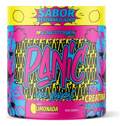 Suplemento Em Pó Adaptogen Science Panic Pré Treino Com Creatina Pote 150g Sabor Limonada