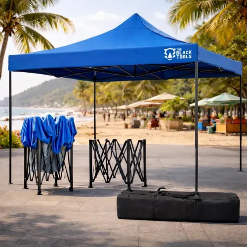 Tenda sanfonada 3m x 3m ajustável Btg300m The Black Tools cor azul