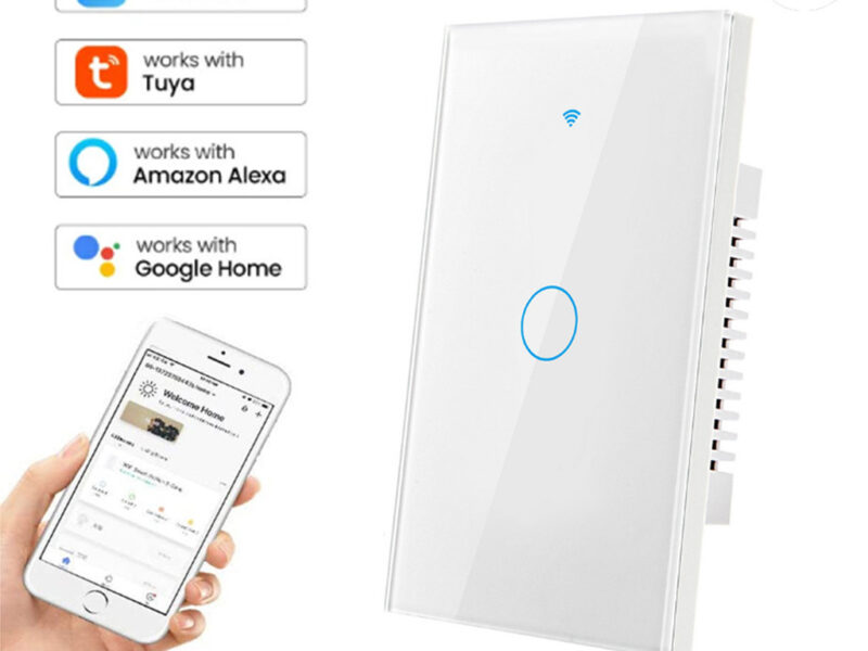 Tomada inteligente com interruptor WiFi, 1/2/3 chaves, fácil de instalar na S por R$ 48,66