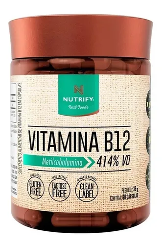 Vitamina B12 Nutrify Vitamina e Minerais em cápsula Sem sabor x 36g de 60 un