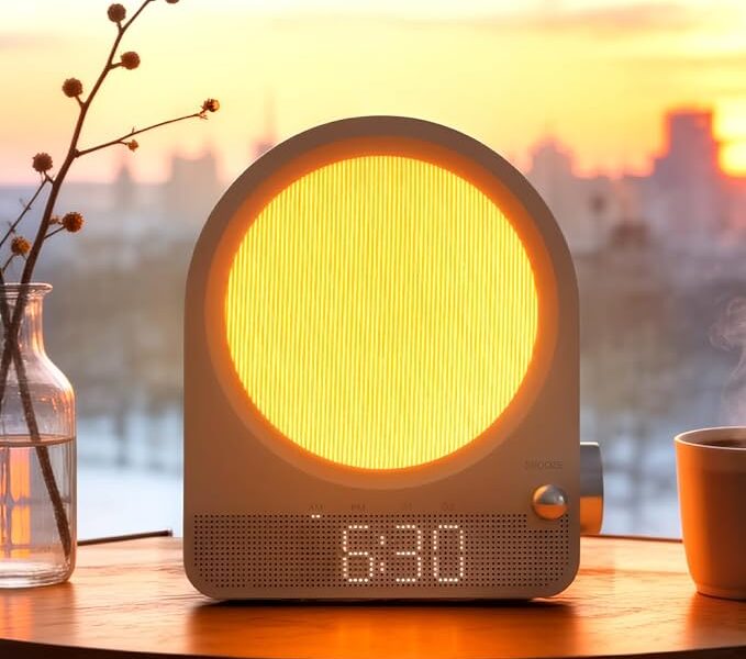 Vivilumens Despertador Com Luz De Nascer Do Sol, Relógios Noturnos Para Quartos Com Luzes De Meteoros, 10 Sons De Ruído Branco Com Temporizador 30/60/90, Despertador Duplo Para Quem Dorme Pesado, P