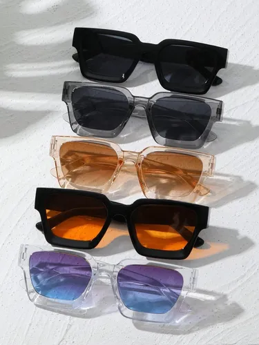 Óculos De Sol Quadrados Kit 5 Unissex