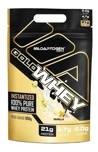 100% Gold Whey Refil Concentrado 900g – Adaptogen Science Sabor Baunilha