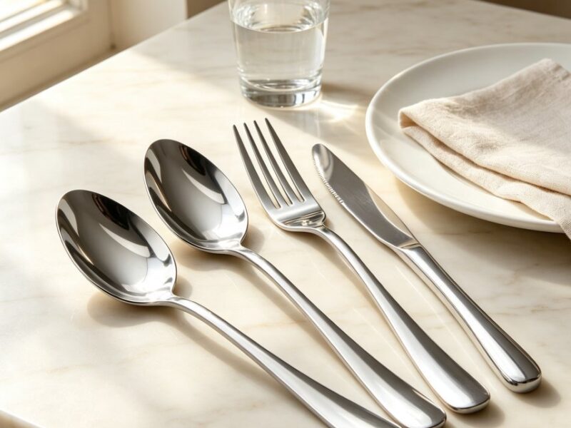 18 Pcs Talheres Garfo Faca Colher Acabamento Prateado Visual Elegante Para Mesa De Jantar Residencial E Restaurante