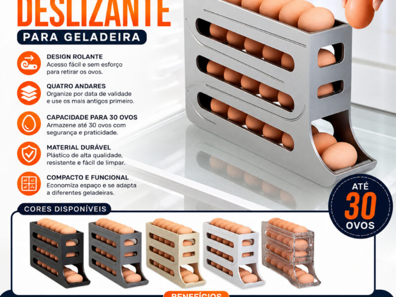 1/2 Peça Porta Ovos Deslizante Organizador Para Geladeira De 4 Camadas Automática Rolantes
