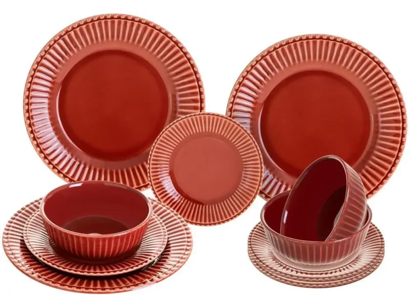 Aparelho de Jantar 12 Peças Scalla Cerâmica Terra Redondo Frisada – AliExpress 15