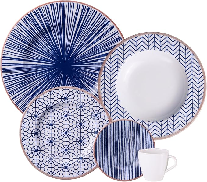 Aparelho de Jantar Tramontina Abstratta em Porcelana Decorada 20 Peças na Link por R$ 248,61