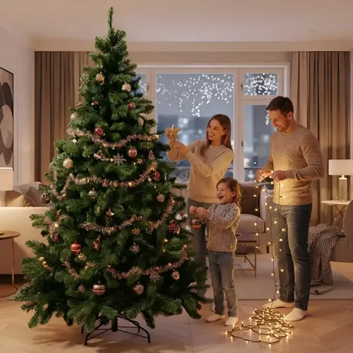 Arvore De Natal Luxo Grande 240 Cm 2000 Galhos Decoração