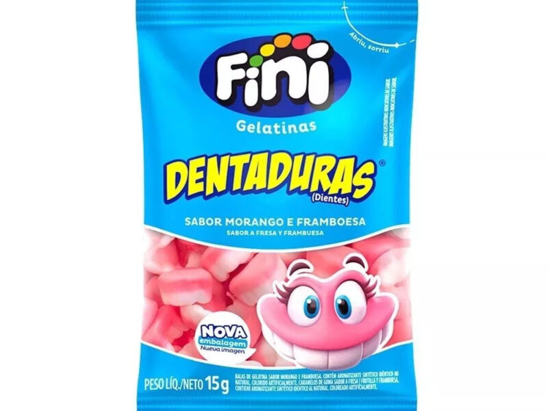 Bala de Gelatina Morango e Framboesa Fini 15g | Americanas