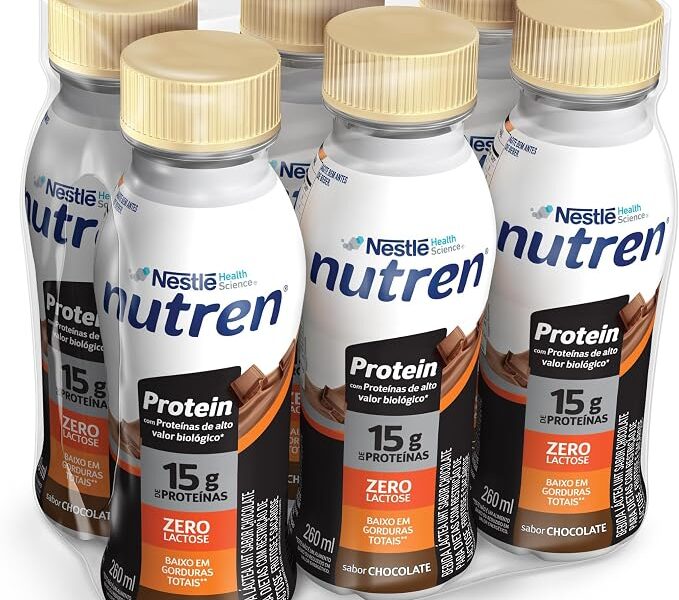 Bebida Láctea Nutren Protein, Chocolate, 260ml, Pack com 6 Unidades