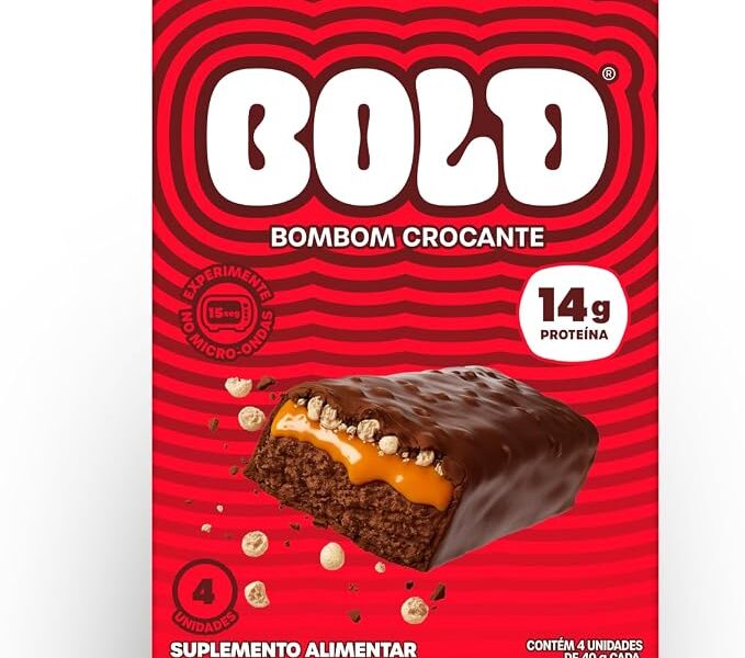 Bold Barra de Proteina Bombom Crocante 14g Kit com 4 Unidades