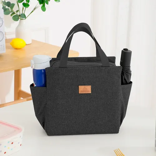 Bolsa Para Marmita Zíper Meimi Amores Preto Nylon Semi Impermeável