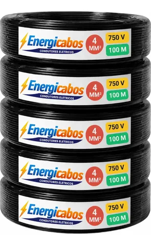 Cabo Flexível 4mm Rolo 100m Unipolar 750v