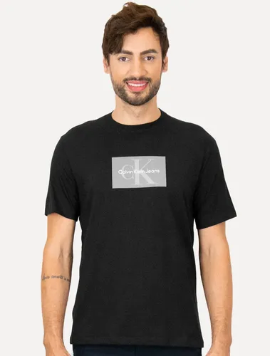 Camiseta Calvin Klein Jeans | Issue Logo Grey Block Preta