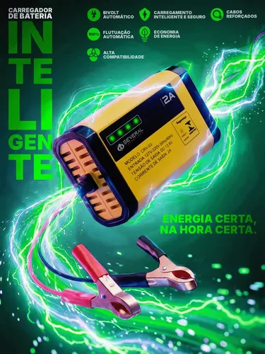 Carregador Bateria Automotivo 12v Até 300 Amperes, Carga Lenta 2a, Inteligente, Portátil, Carro, Moto, Caminhão, Jet Sky, Empilhadeira, Bivolt 110/220v Several Importados na Meli por R$ 29,95