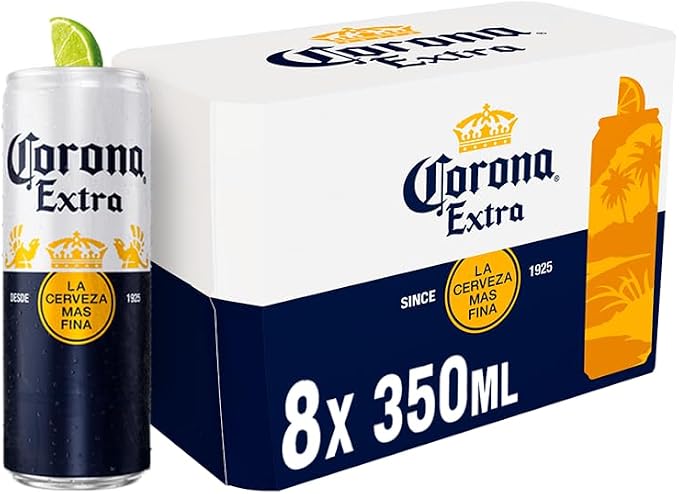 Cerveja Corona, Lata 350ml, Pack com 8 unidades