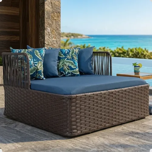 Chaise Quadrada Artesanal Personalizada Rattan Jardim Deck