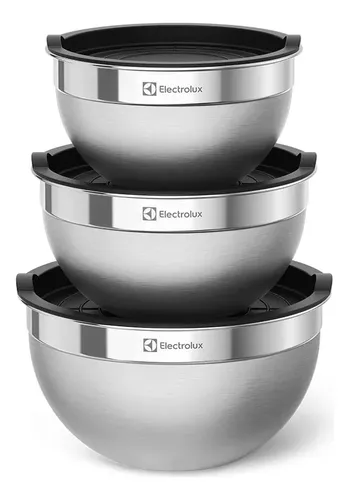 Conjunto Bowls Tigelas Inox Com Tampa Plástica – Electrolux na Meli por R$ 84,91