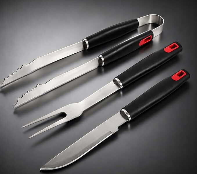 Conjunto Churrasco Garfo Faca Pegador 3 Peças – Moob