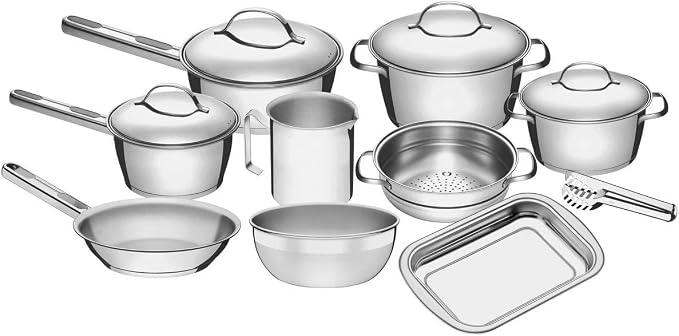 Conjunto de Panelas 10 Peças Allegra em Aço Inox – Tramontina