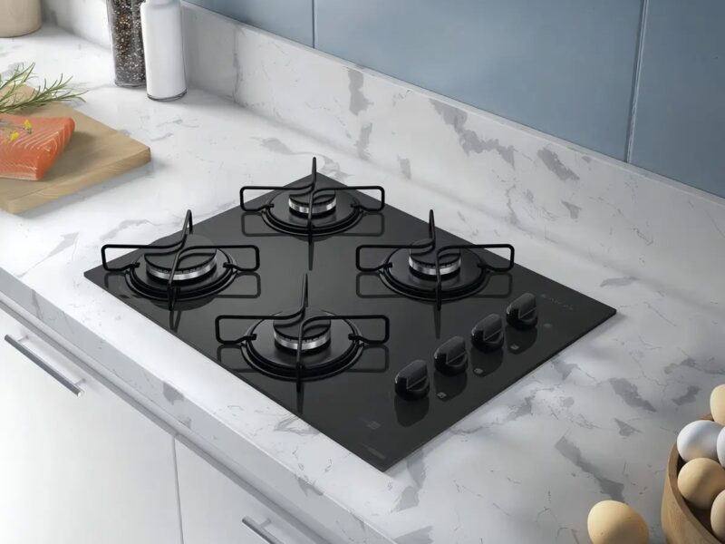 Cooktop 4 Bocas Atlas Agile Up Mesa Vidro Mega Chama Bivolt