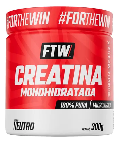 Creatina Monohidratada Pura 300g Pote Suplemento em Pó 100% – FTW