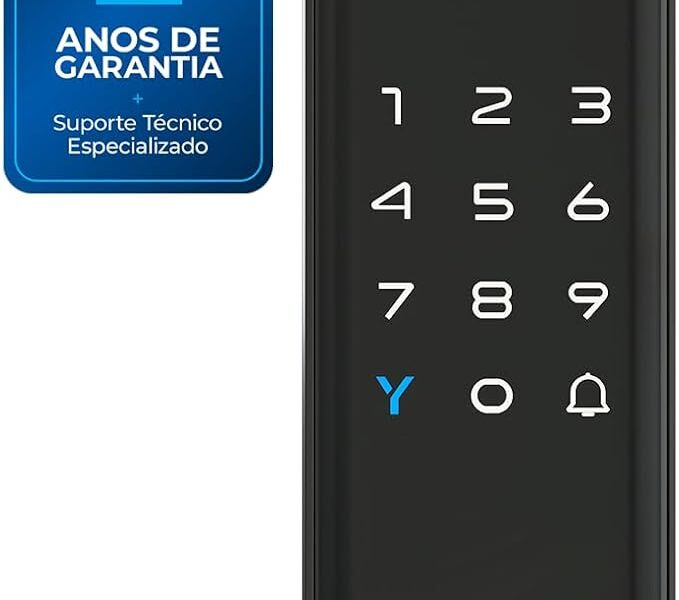 Fechadura Digital de Sobrepor, Abertura por senha ou tag, Pop, Preta, DS1100V, Elsys