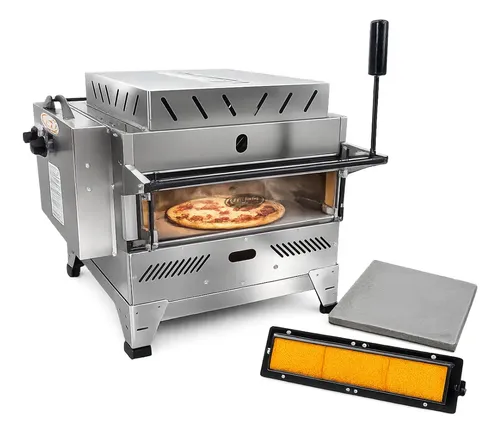 Forno De Pizza Grill Fixo Refratário Inox 480×425 C/ Infra