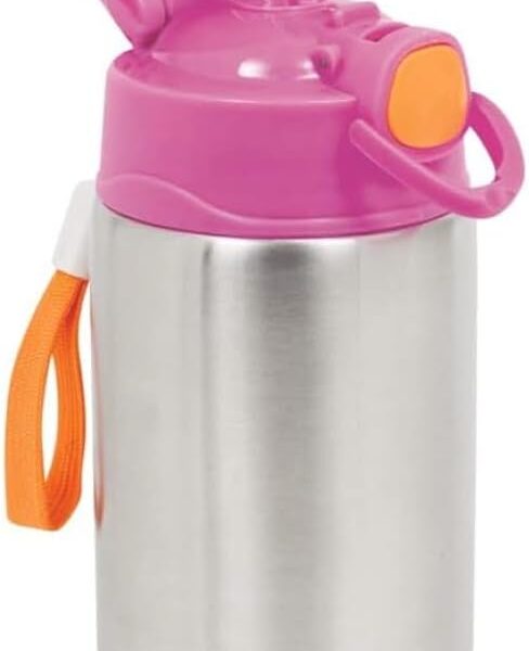 Garrafa Térmica Parede Dupla, Buba, Rosa, 400 ml