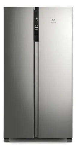 Geladeira Electrolux IS4S Frost Free Inverter 435L Side by Side cor Inox Look