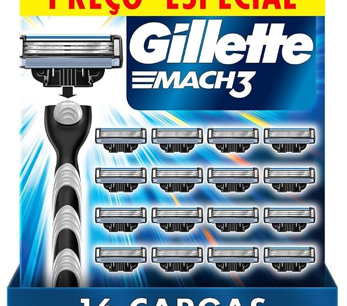 Gillette Mach3 Carga para Aparelho de Barbear 16 Unidades