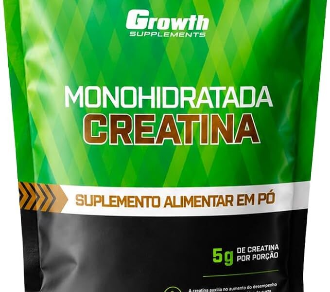 Growth Supplements – Creatina 500g Pouch Treino Musculação Dieta Alta Performance – Growth Supplements na Link por R$ 56,90