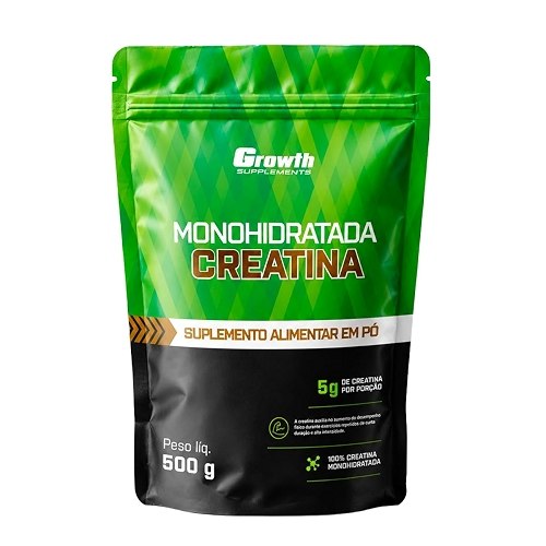 Growth Supplements – Creatina 500g Pouch Treino Musculação Dieta Alta Performance – Growth Supplements na Link por R$ 60,70