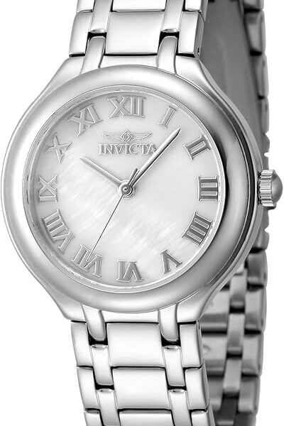 INVICTA Mostrador de aço inoxidável Wildflower Lady 32 mm ouro rosa ouro rosa PC21J quartzo