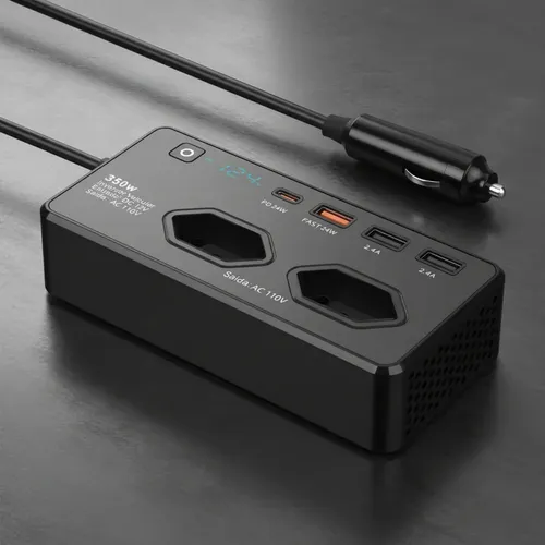 Inversor 12v Para 110v 200w Tensão 1 Usb C 3 Usb 2 Tomada