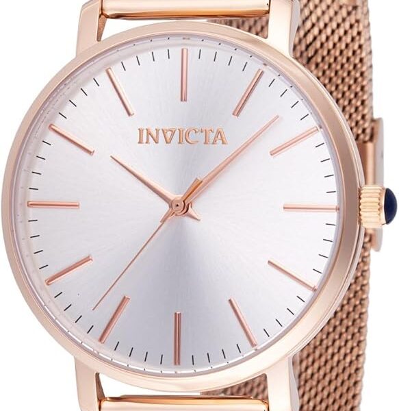 Invicta Mostrador Angel Lady de 38 mm, aço inoxidável, ouro rosa, prata, quartzo PC21J