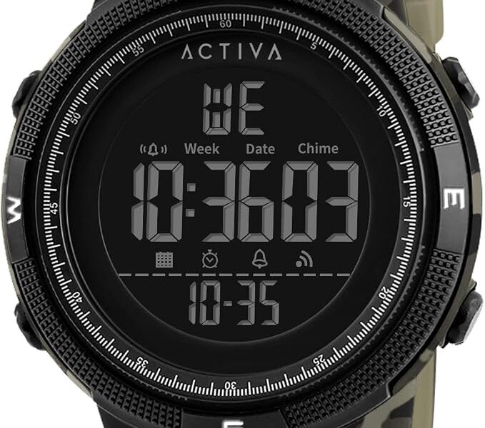 Invicta Relógio digital essencial digital, bege, camuflagem, Casual