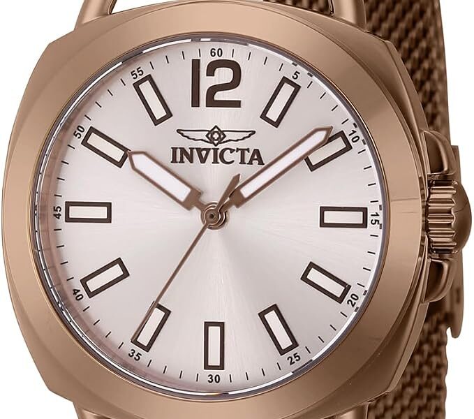 Invicta Relógio feminino de quartzo de aço inoxidável 32 mm, marrom (modelo: 46340), Marrom, Tendência