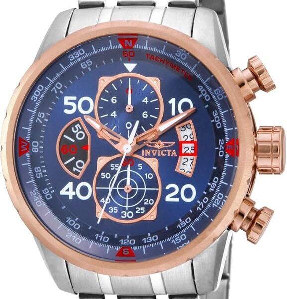 Invicta Relógio masculino aviador analógico de quartzo japonês