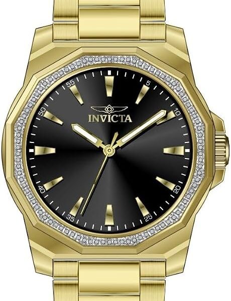 Invicta Speedway Masculino 42 mm Aço Inoxidável Dourado Mostrador Preto PC21J Quartzo