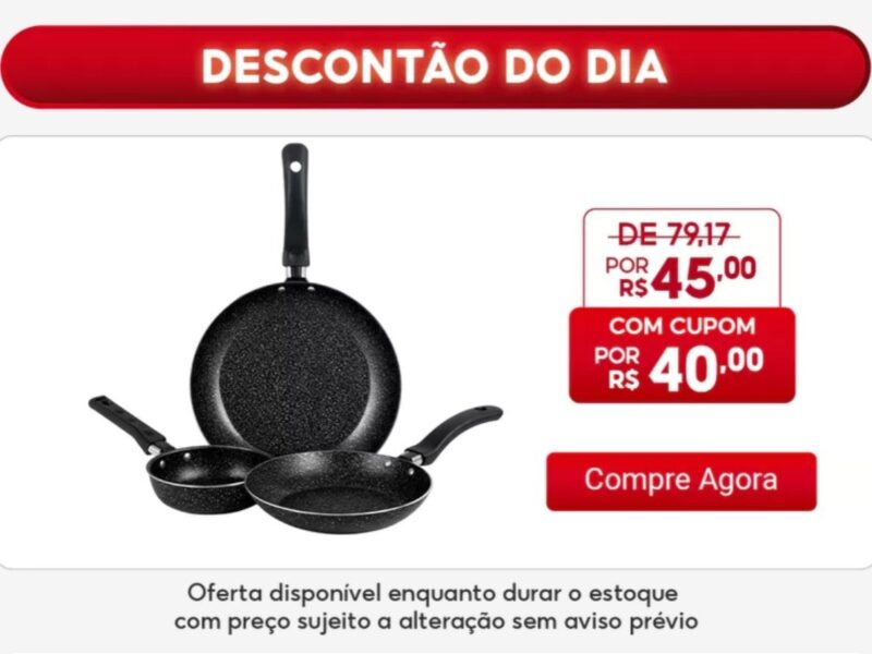 Jogo De Frigideiras Francesas 3 Peças 14 18 24Cm Nacional