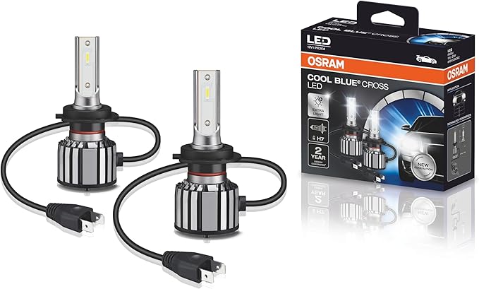 KIT LED COOL BLUE CROSS H7 OSRAM – 64210CW CBC – Potência 23W – Tensão 12V – 2 anos de Garantia – 6000K Branca Azulada