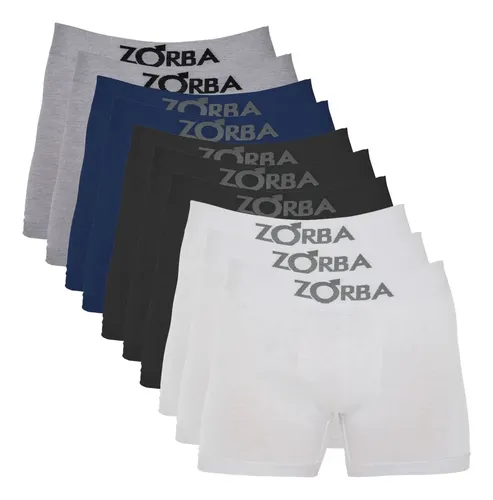 Kit 10 Cuecas Zorba Boxer Sem Costura Algodão 781