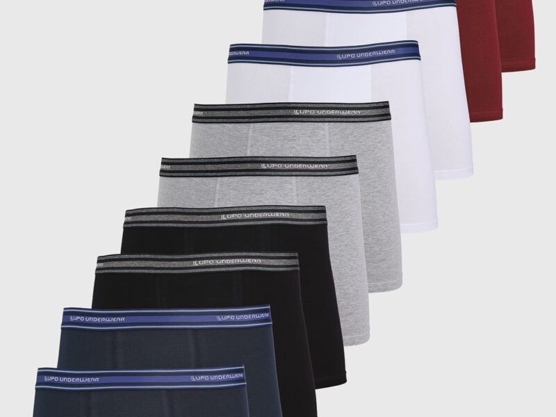 Kit 10pçs Cueca Lupo Boxer Logo Azul-Marinho