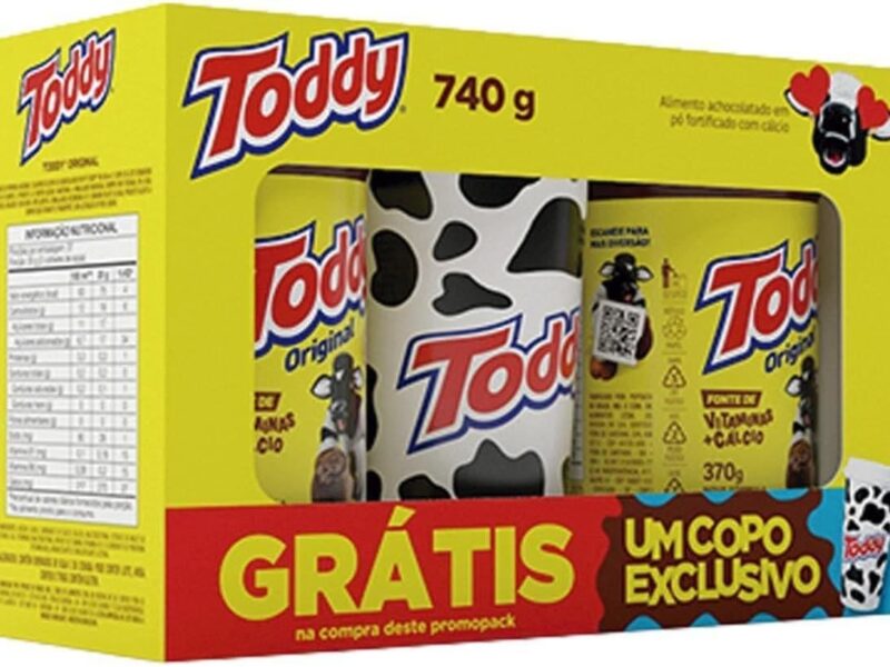 Kit 2 Achocolatados Pó Original Toddy 740g Copo Exclusivo