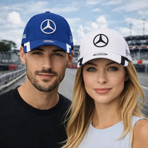 Kit 2 Bonés Mercedes Benz Petronas Strapback Amg Strapback