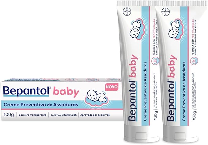 Kit 2 Cremes Pomadas de Assaduras Vit B5 com 100g cada, Total 200g – Bepantol Baby