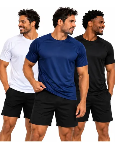 Kit 3 Camiseta Dry-fit Premium Masculina Academia Caminhada