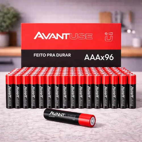 Kit 96 Pilhas Alcalina Aaa Palito 1.5v Avant Use