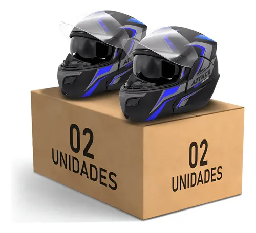 Kit Combo 2 Capacetes Escamoteavel Attack Hsa Oferta Barato na Meli por R$ 467,32